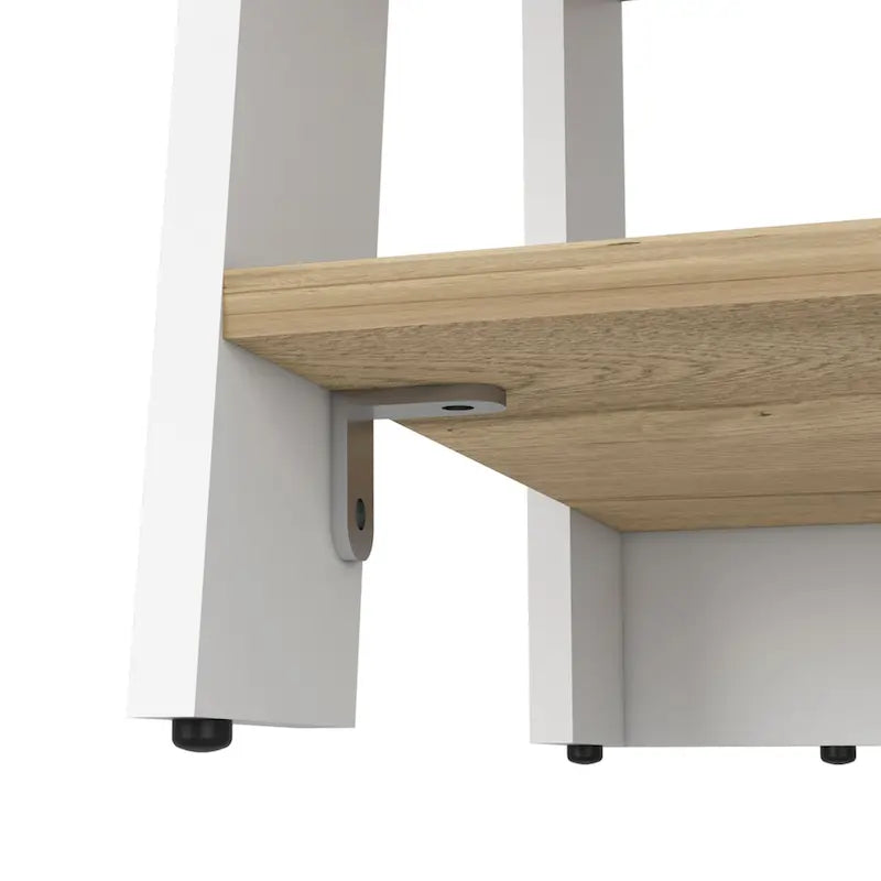 Mobiletto portabiancheria, quattro ripiani, verticale, rovere chiaro / bianco Di alta qualità e durevole