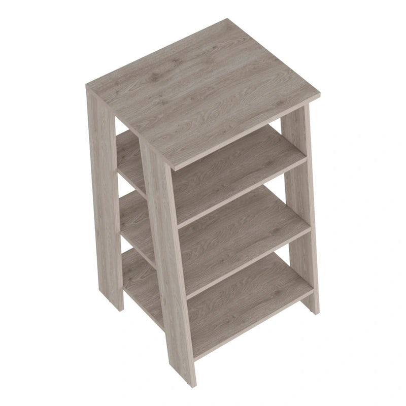 Wäscheschrank, vier Regalböden, vertikal, helle Eiche / Weiß Hochwertig und langlebig
