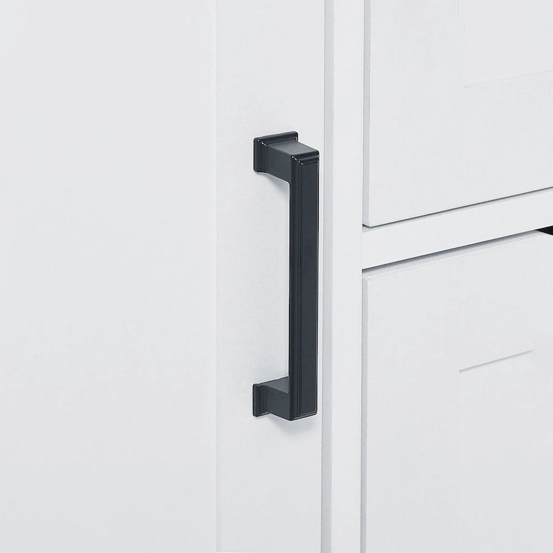 Armadietto da bagno con ante e cassetti, numerosi vani contenitore, struttura indipendente, ripiano aperto, ripiano regolabile, bianco